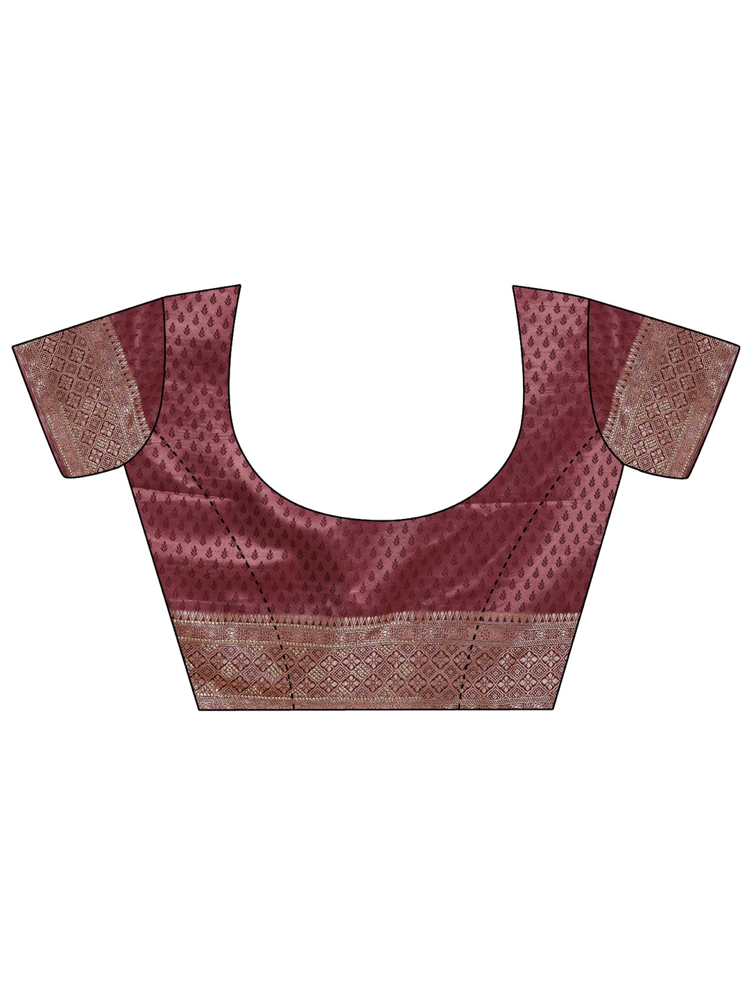  Mauve Woven Design Silk Blend Saree With Unstitched Blouse Piece 