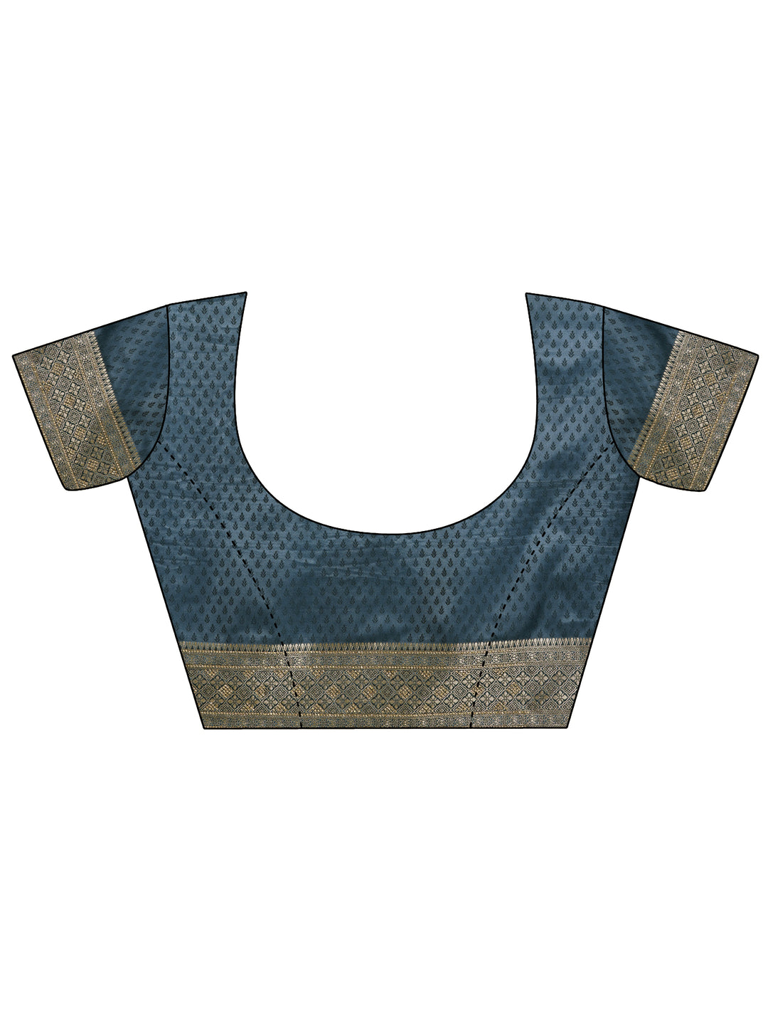  Blue Woven Design Silk Blend Saree With Unstitched Blouse Piece 