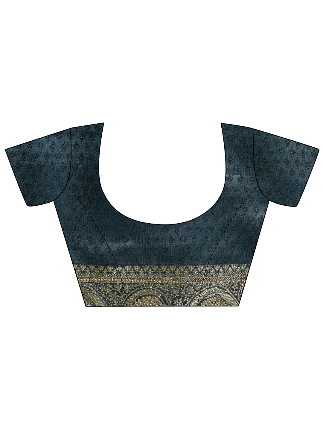  Blue Woven Design Silk Blend Saree With Unstitched Blouse Piece 