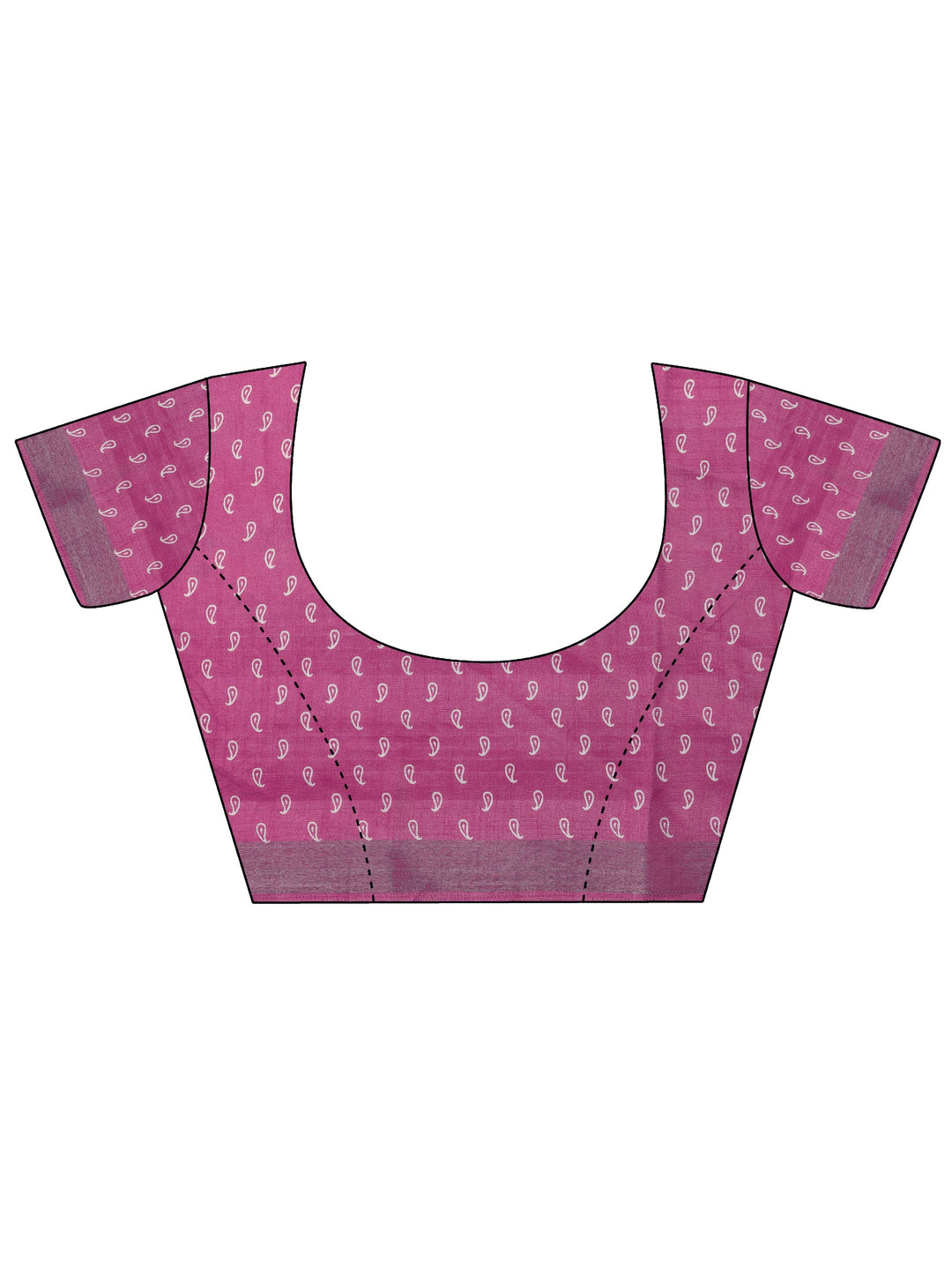  Pink Printed Silk Blend Saree With Unstitched Blouse Piece 