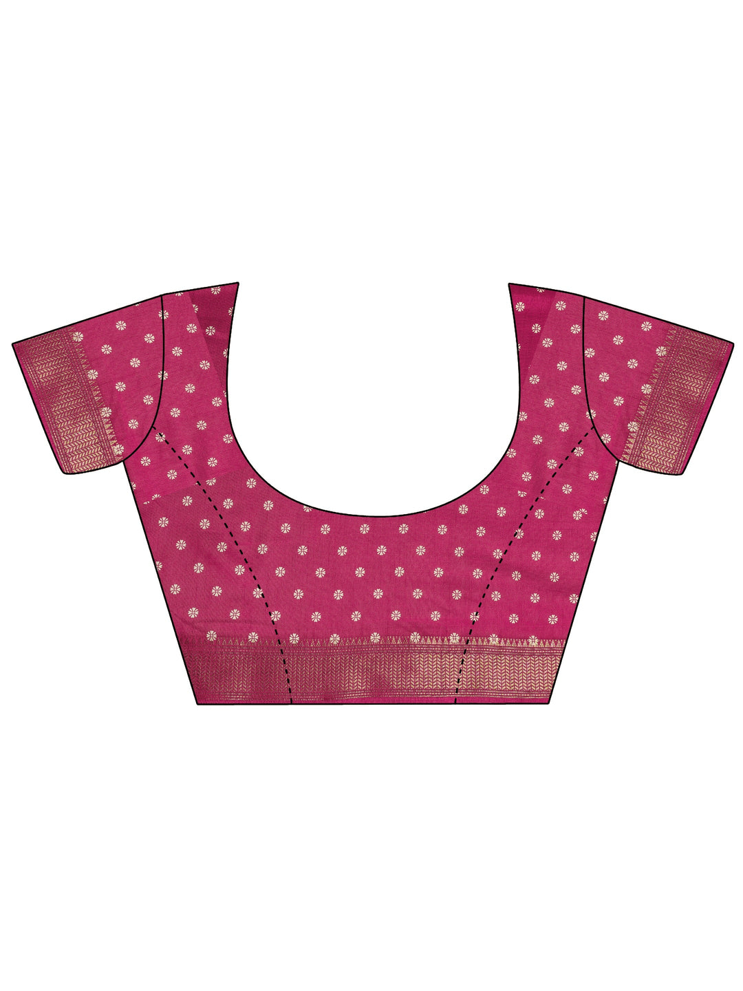  Maroon Printed Silk Blend Saree With Unstitched Blouse Piece 