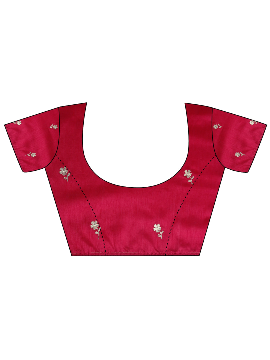  Pink Printed Chinon Saree With Unstitched Blouse Piece 