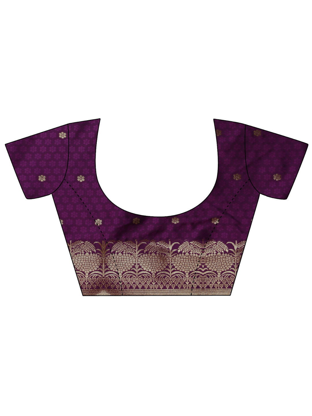  Purple Woven Design Banarasi Silk Blend Saree With Unstitched Blouse Piece 