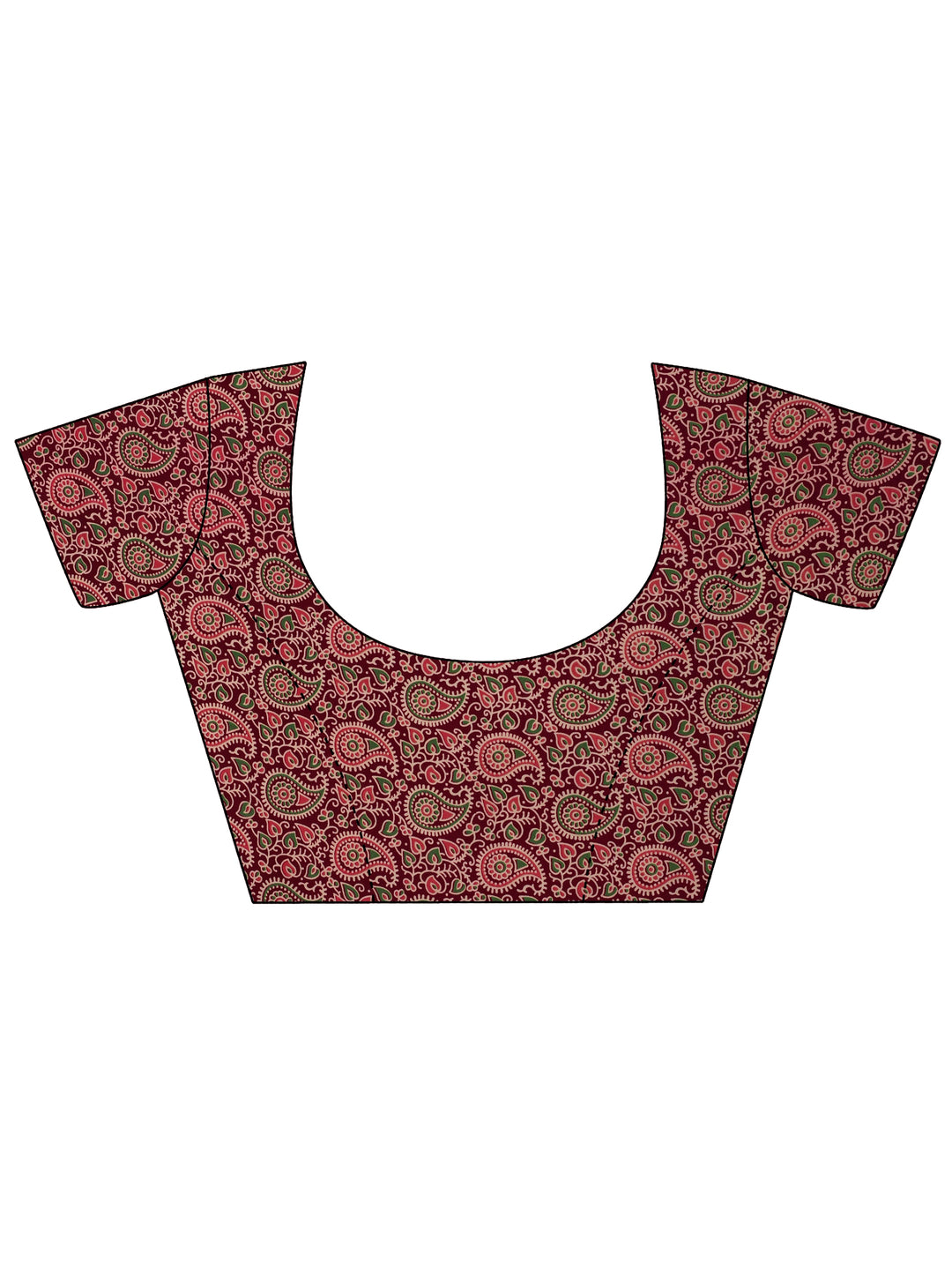  Burgundy Solid Satin Saree With Unstitched Blouse Piece 
