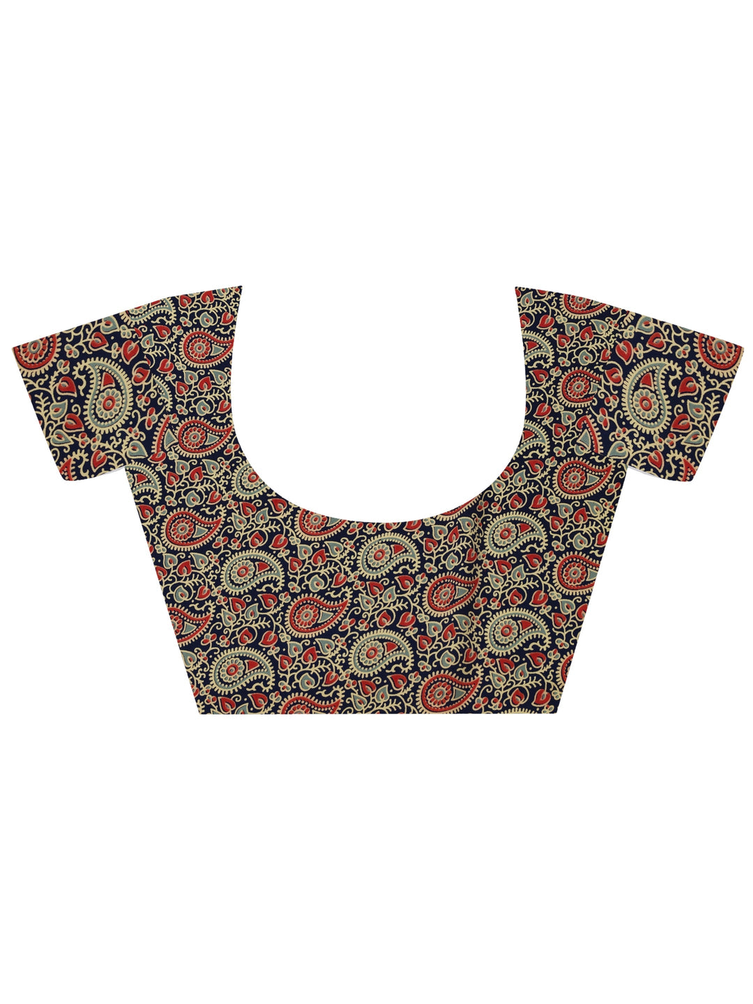  Navy Blue Solid Satin Saree With Unstitched Blouse Piece 