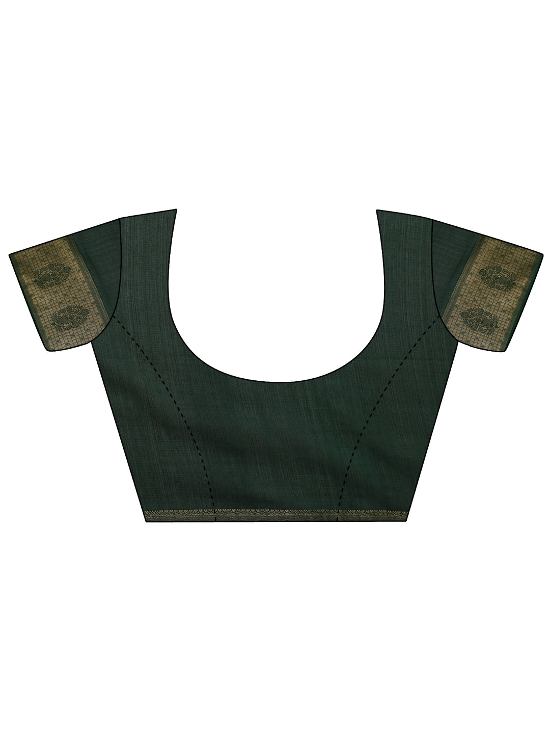  Green Printed Georgette Saree With Unstitched Blouse Piece 
