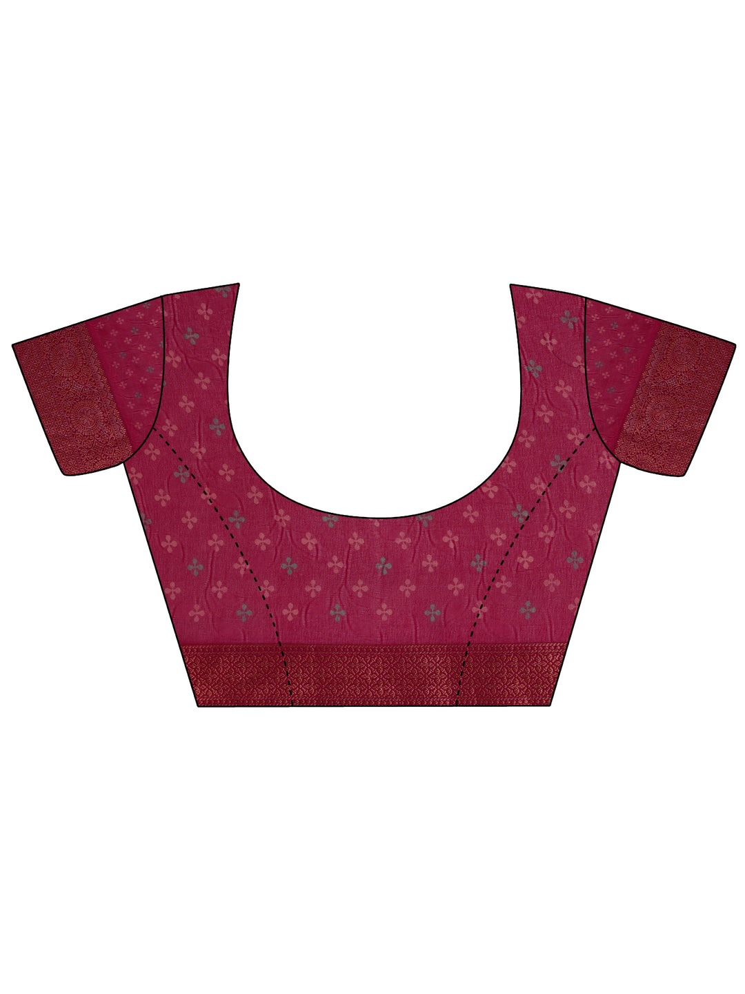  Pink Printed Georgette Saree With Unstitched Blouse Piece 
