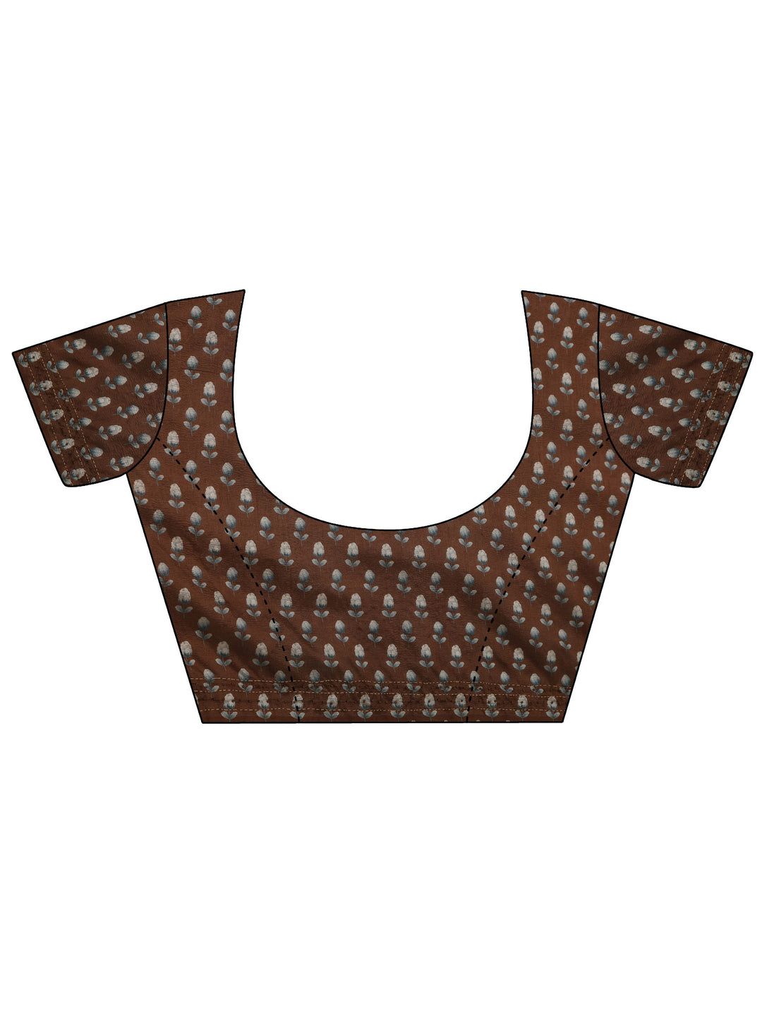  Brown Embellished Silk Blend Saree With Unstitched Blouse Piece 
