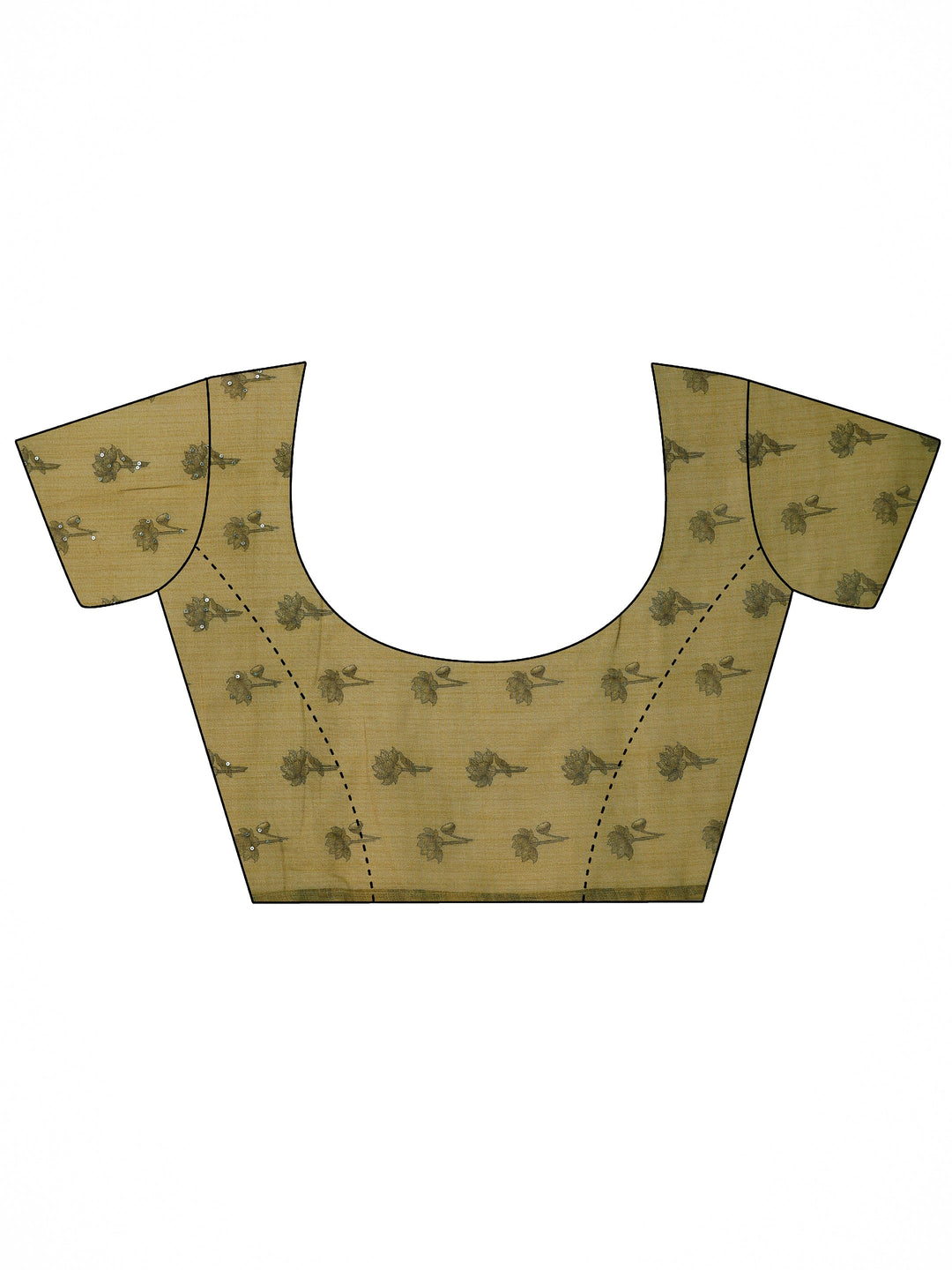  Green Printed Silk Blend Saree With Unstitched Blouse Piece 