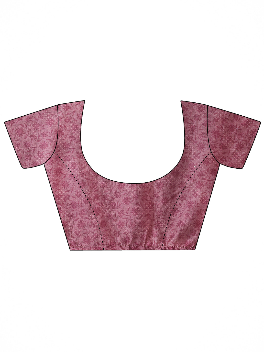  Pink Printed Silk Blend Saree With Unstitched Blouse Piece 