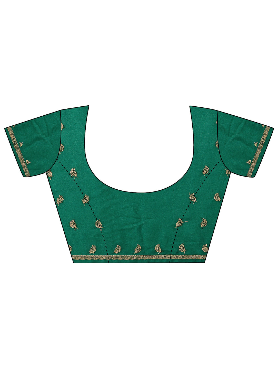  Green Embroidered Georgette Saree With Unstitched Blouse Piece 
