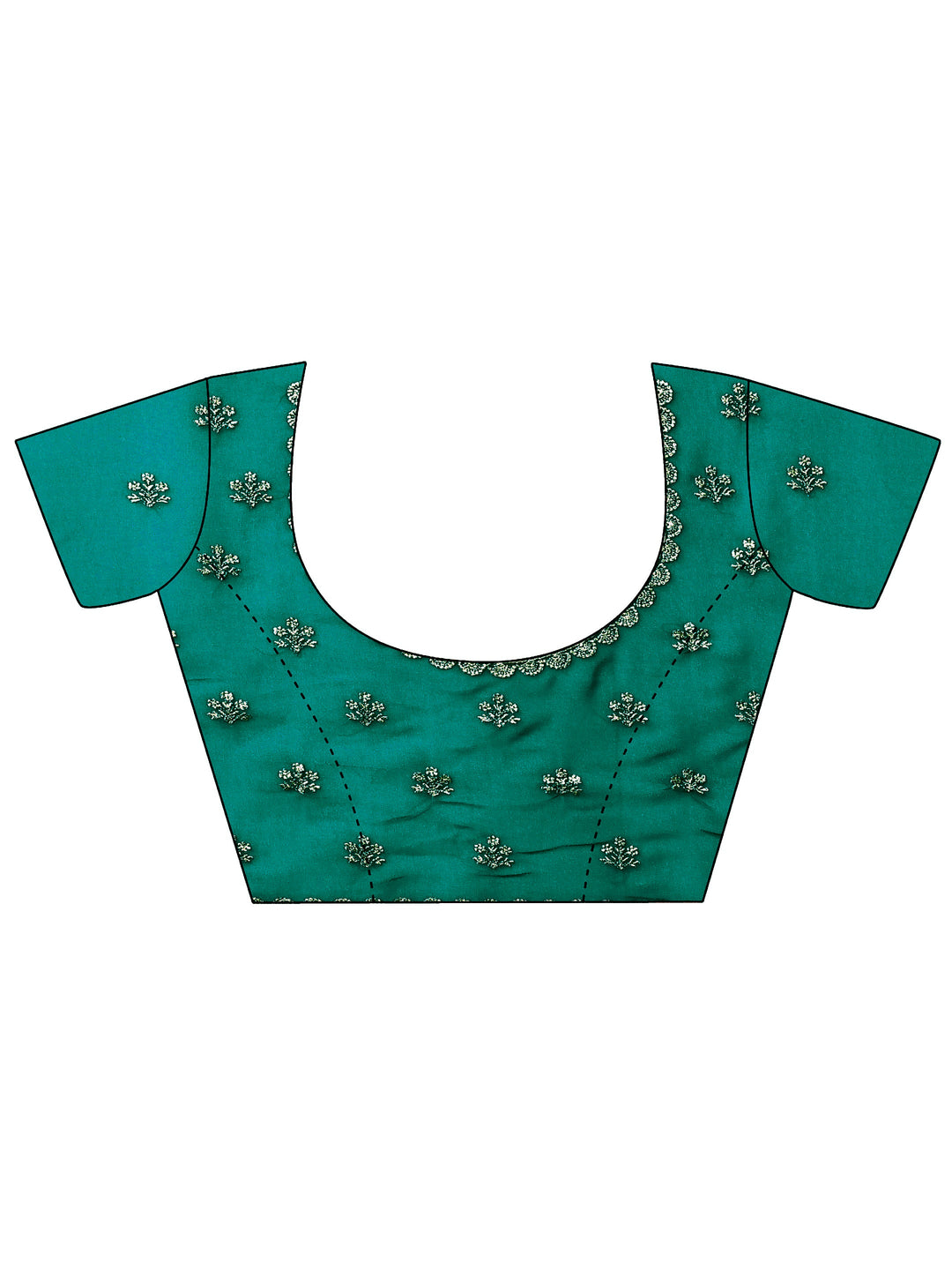  Green Embroidered Georgette Saree With Unstitched Blouse Piece 