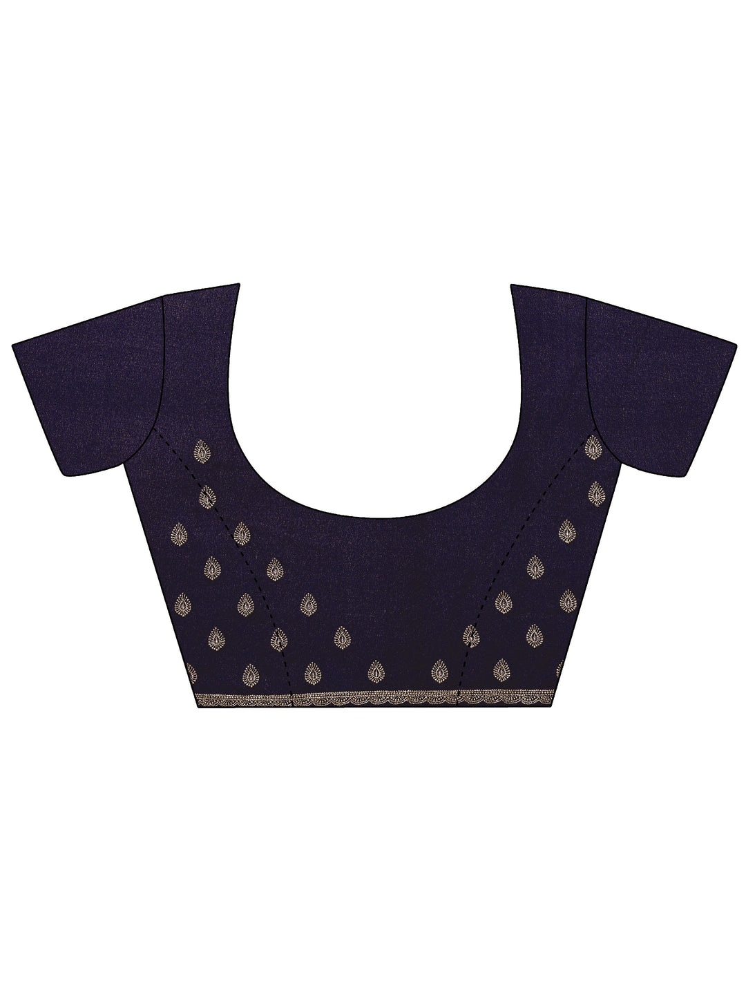  Navy Blue Embroidered Georgette Saree With Unstitched Blouse Piece 