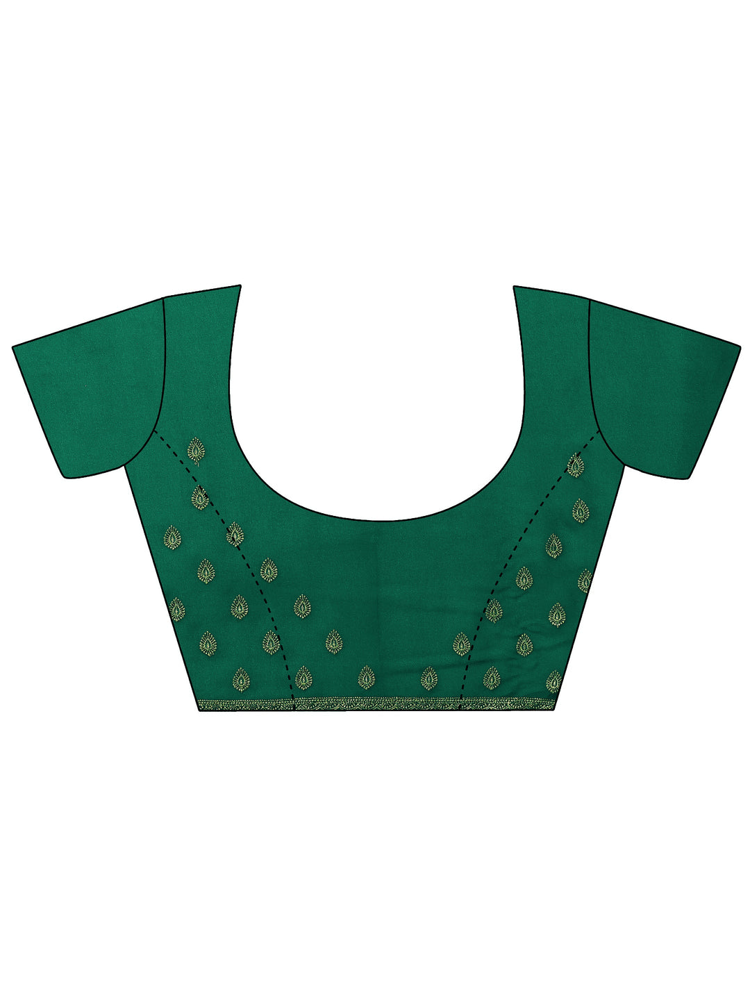  Green Embroidered Georgette Saree With Unstitched Blouse Piece 
