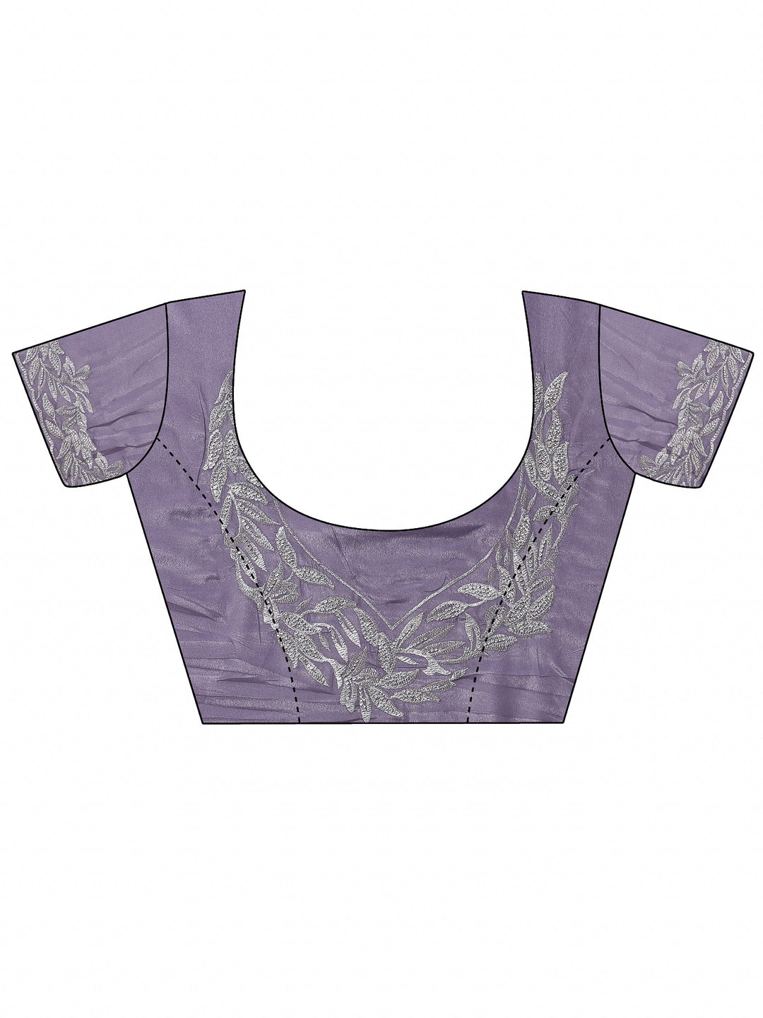  Lavender Embellished Chinon Saree With Unstitched Blouse Piece 