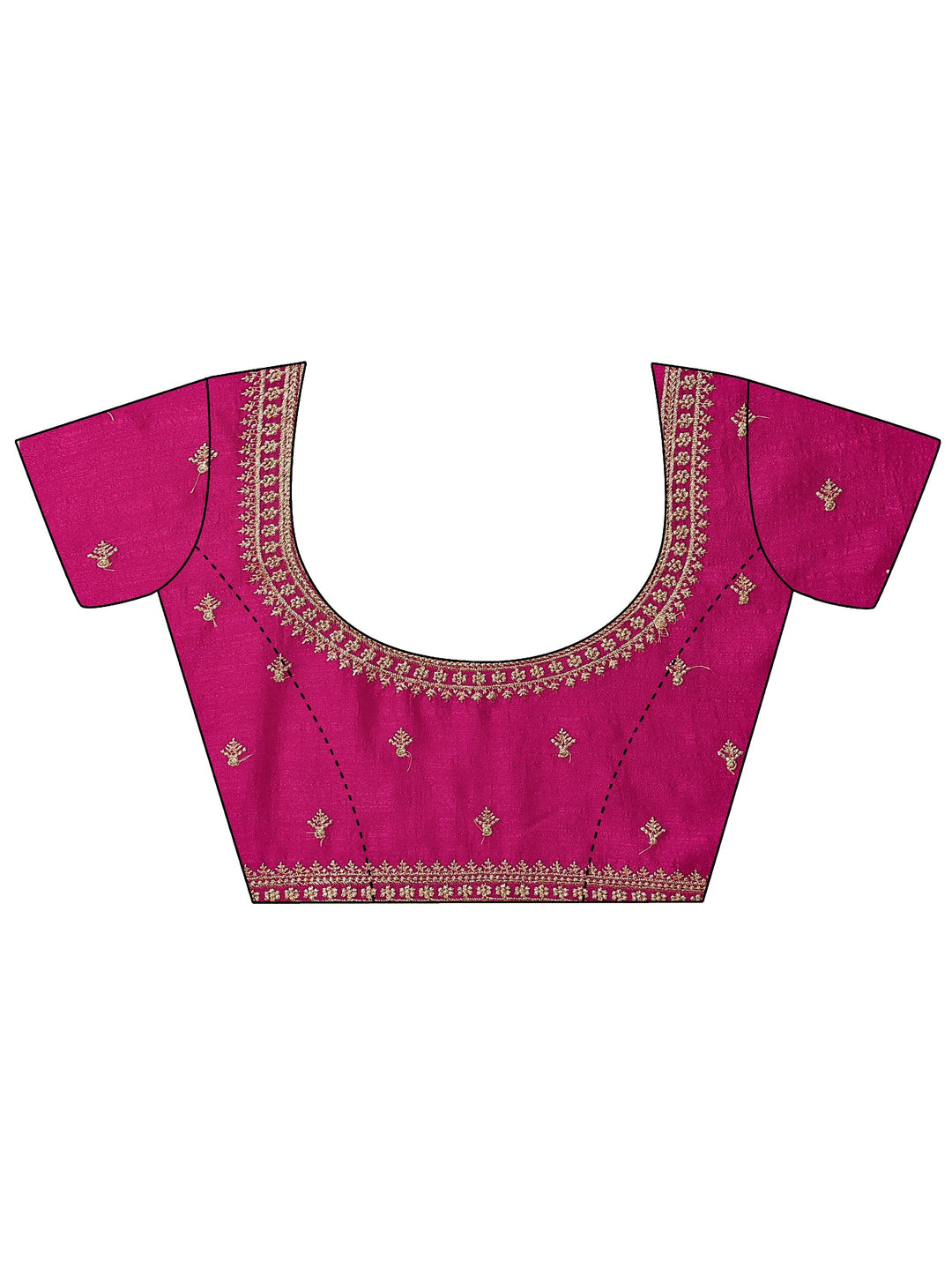  Pink Embellished Silk Blend Saree With Unstitched Blouse Piece 