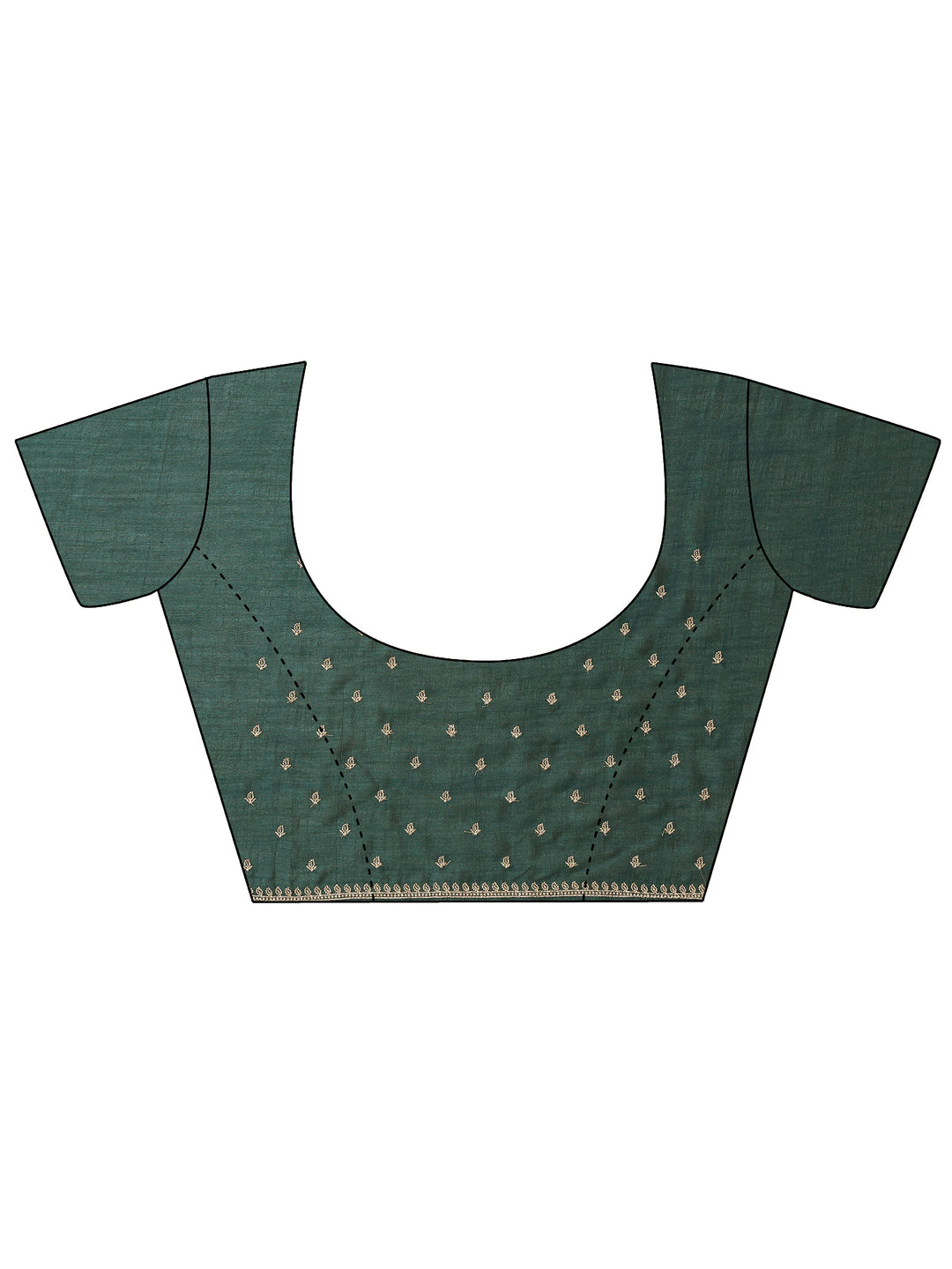  Green Embellished Silk Blend Saree With Unstitched Blouse Piece 