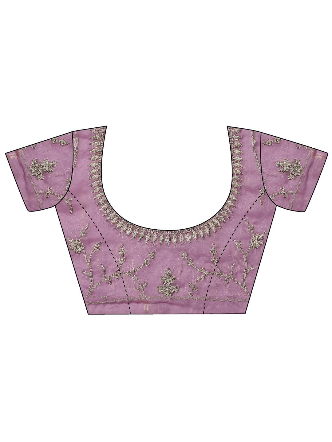  Purple Embellished Organza Saree With Unstitched Blouse Piece 
