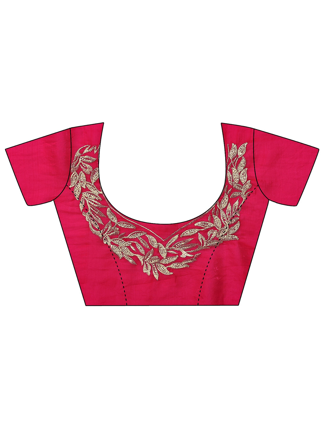  Red Embroidered Organza Saree With Unstitched Blouse Piece 