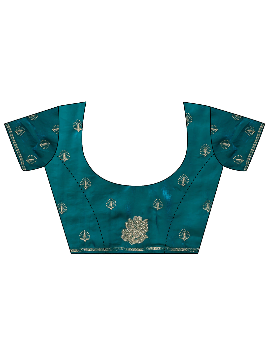  Green Embroidered Organza Saree With Unstitched Blouse Piece 