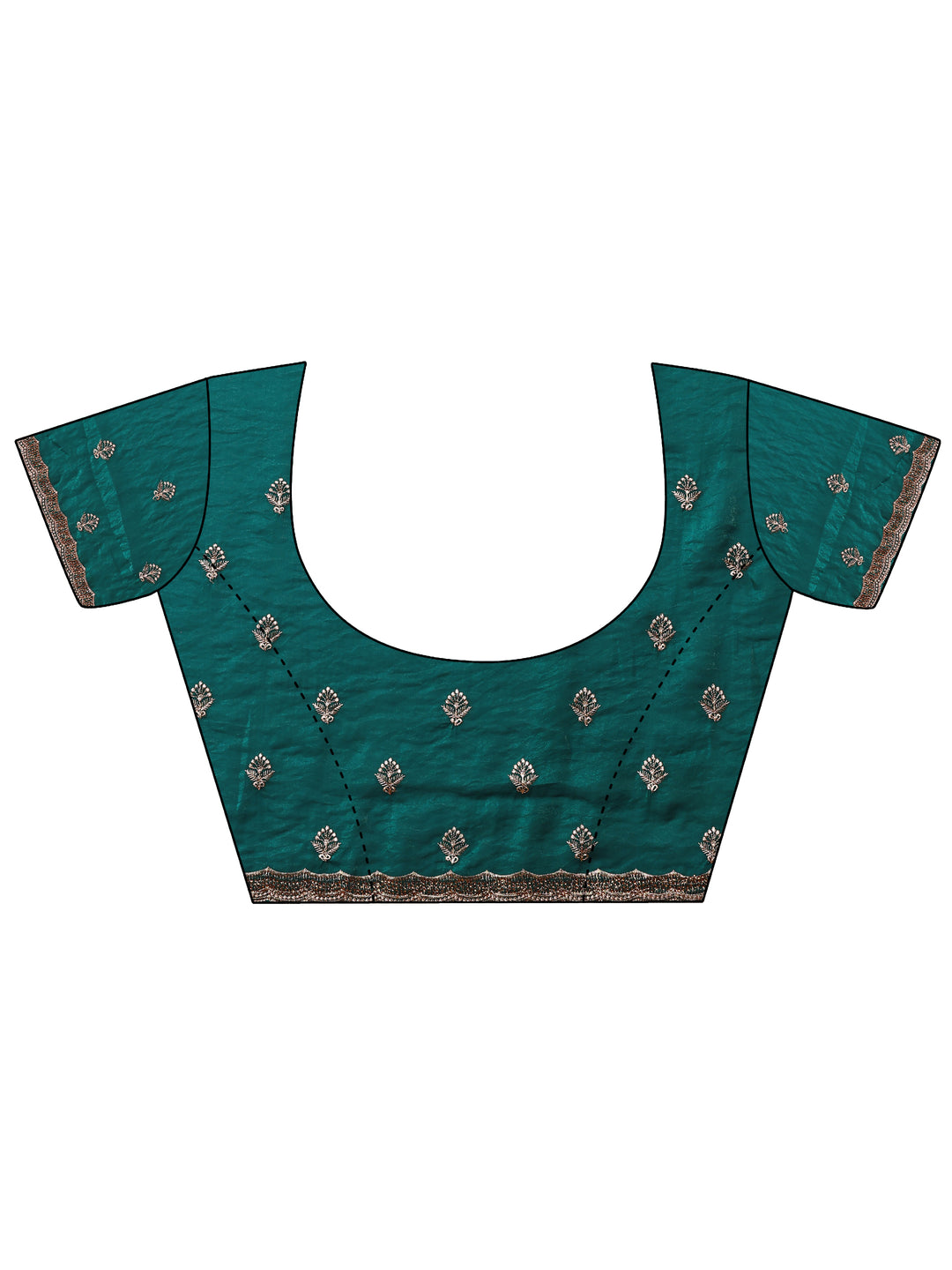  Green Embroidered Organza Saree With Unstitched Blouse Piece 