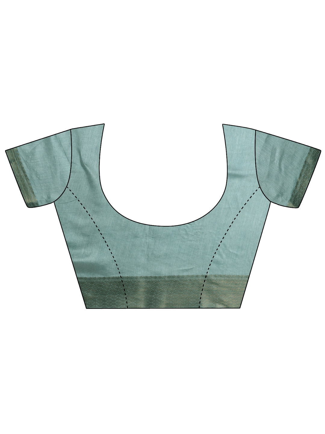  Blue Embroidered Silk Blend Saree With Unstitched Blouse Piece 