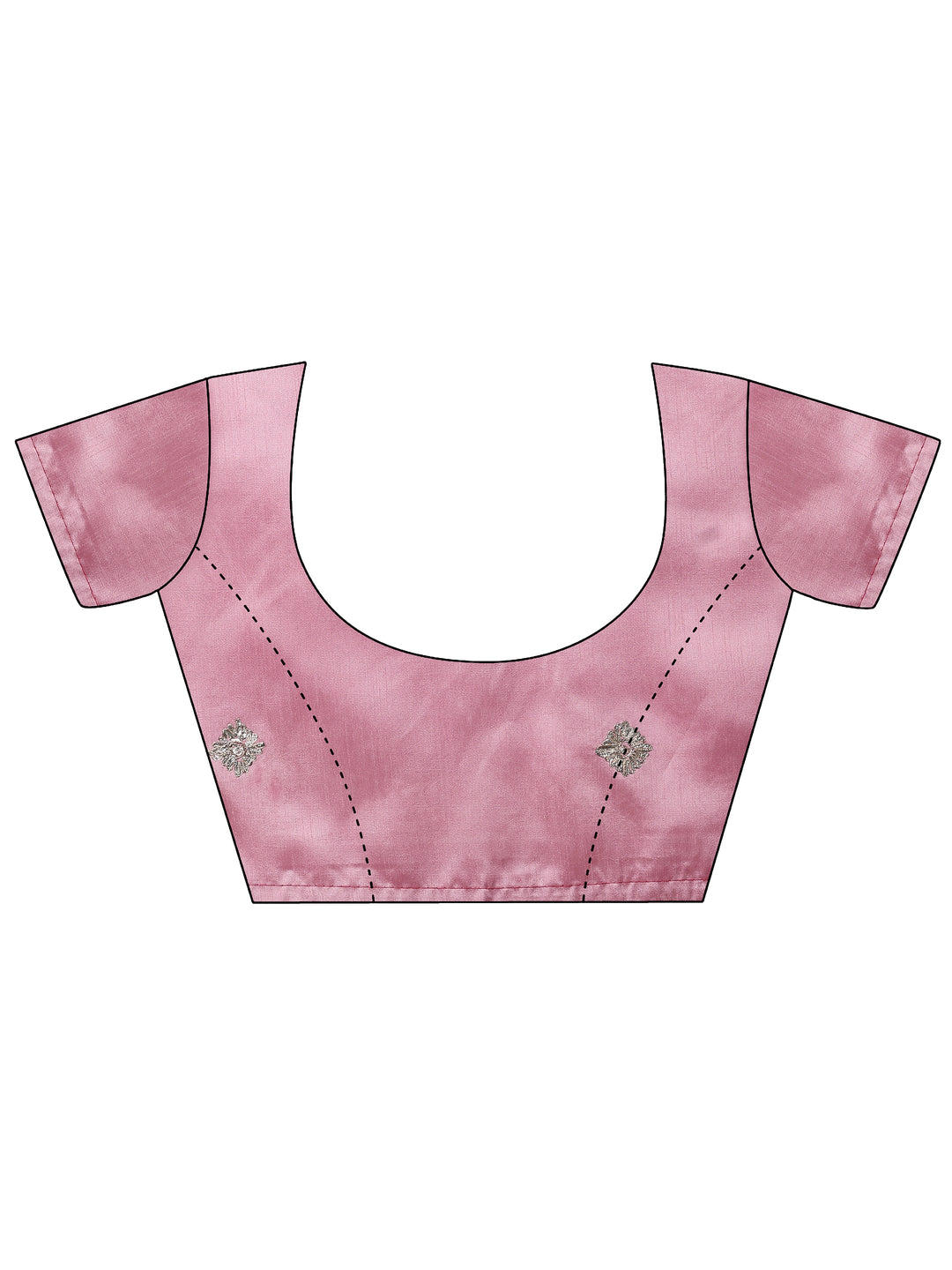  Red Embroidered Satin Saree With Unstitched Blouse Piece 