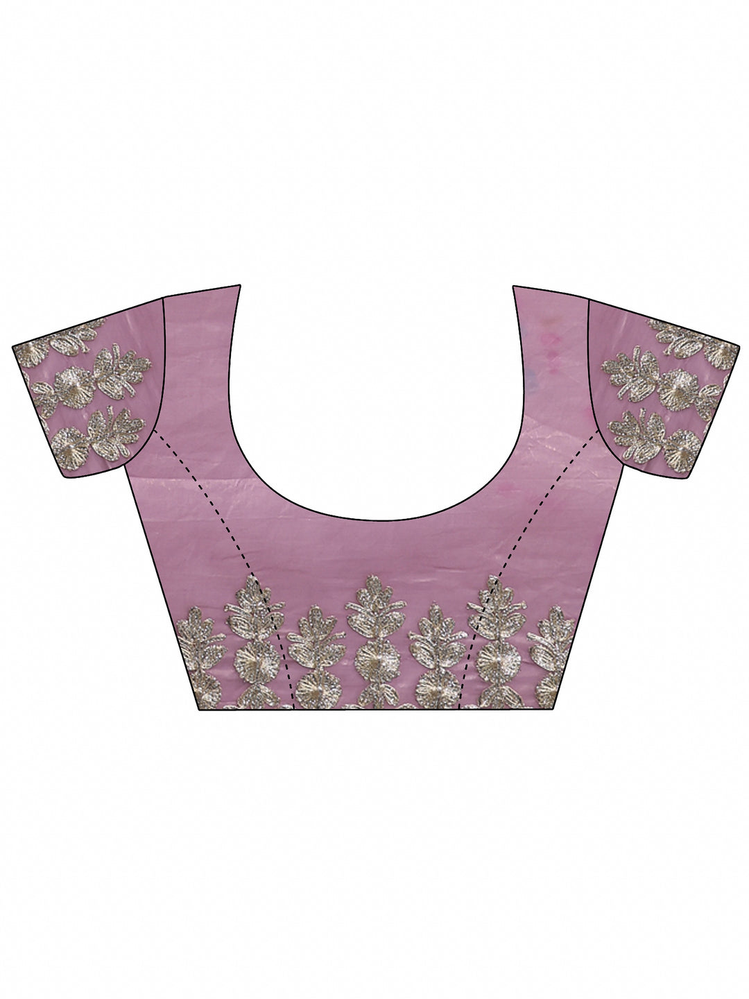  Lavender Embroidered Organza Saree With Unstitched Blouse Piece 