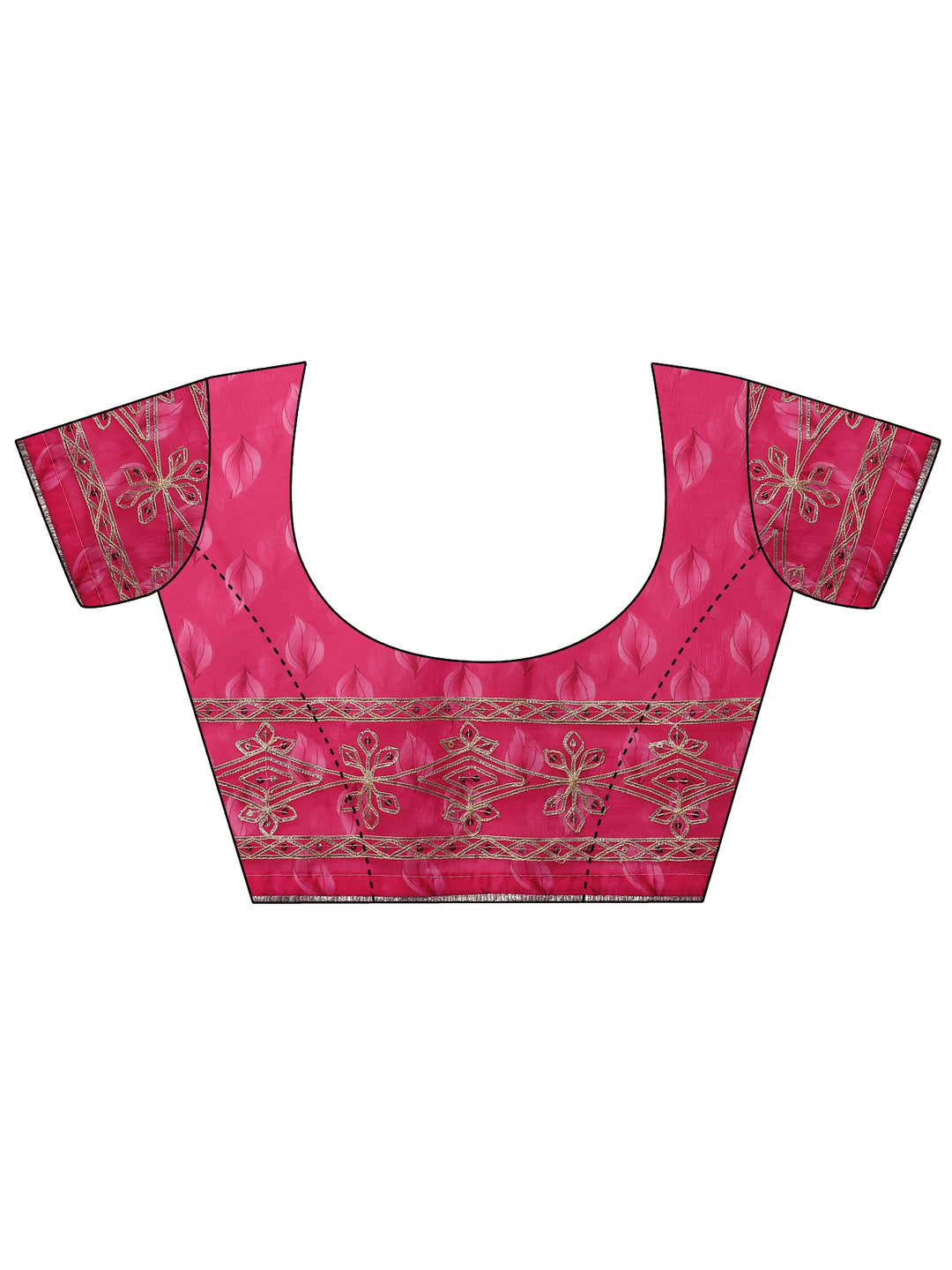  Pink Embroidered Organza Saree With Unstitched Blouse Piece 