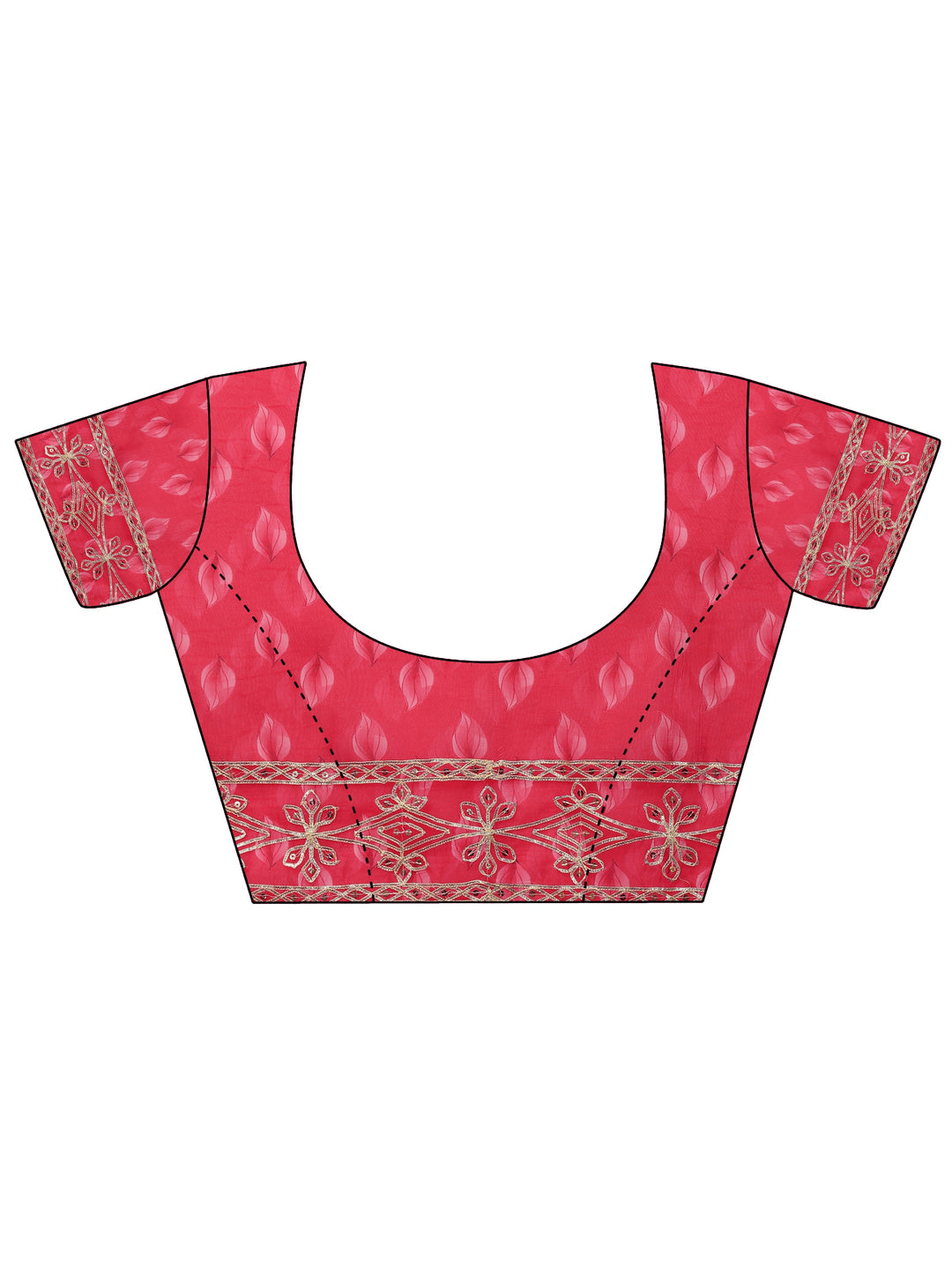  Pink Embroidered Organza Saree With Unstitched Blouse Piece 