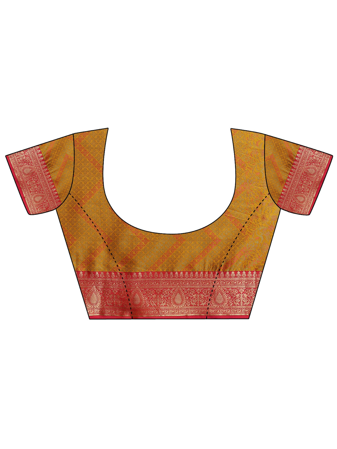  Mustard Woven Design Banarasi Silk Blend Saree With Unstitched Blouse Piece 