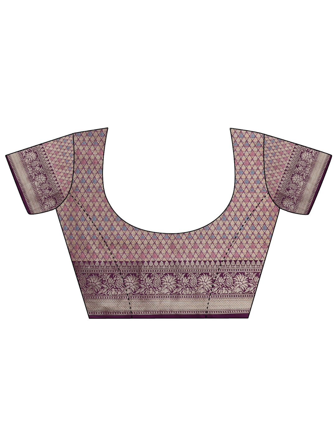  Lavender Woven Design Banarasi Silk Blend Saree With Unstitched Blouse Piece 