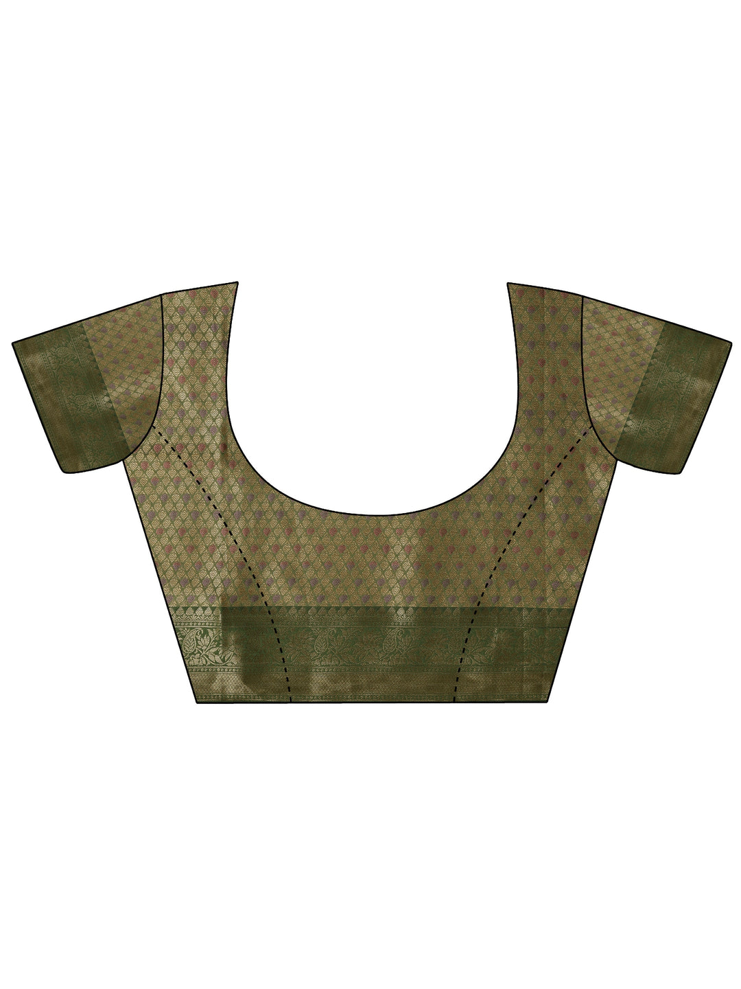 Green Woven Design Banarasi Silk Blend Saree With Unstitched Blouse Piece 
