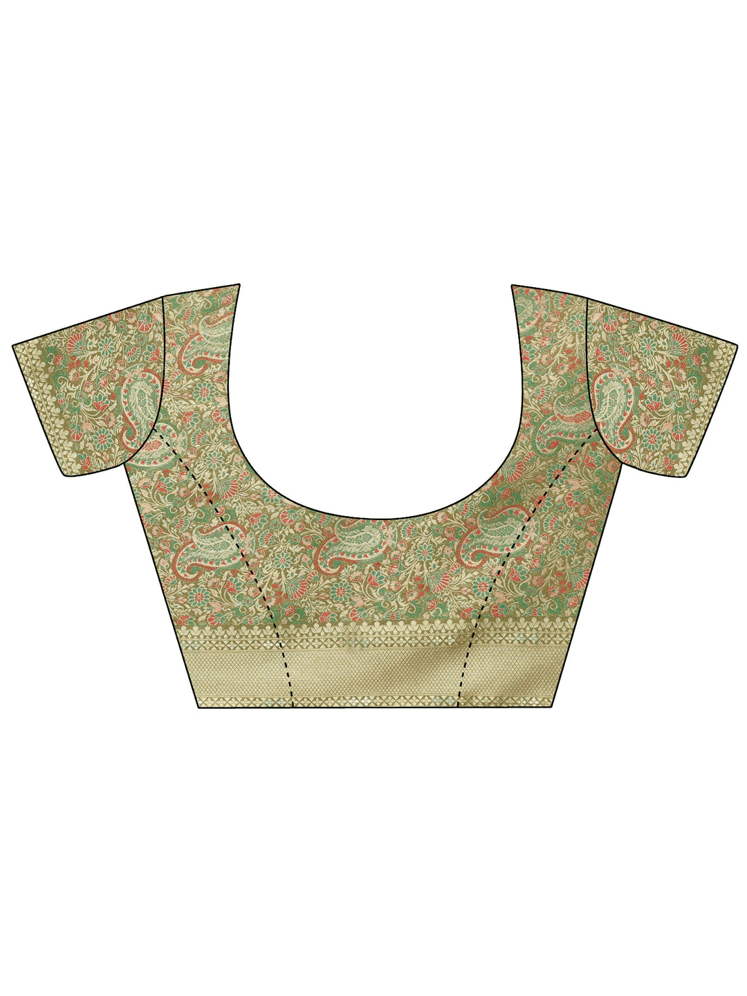  Green Woven Design Banarasi Silk Blend Saree With Unstitched Blouse Piece 