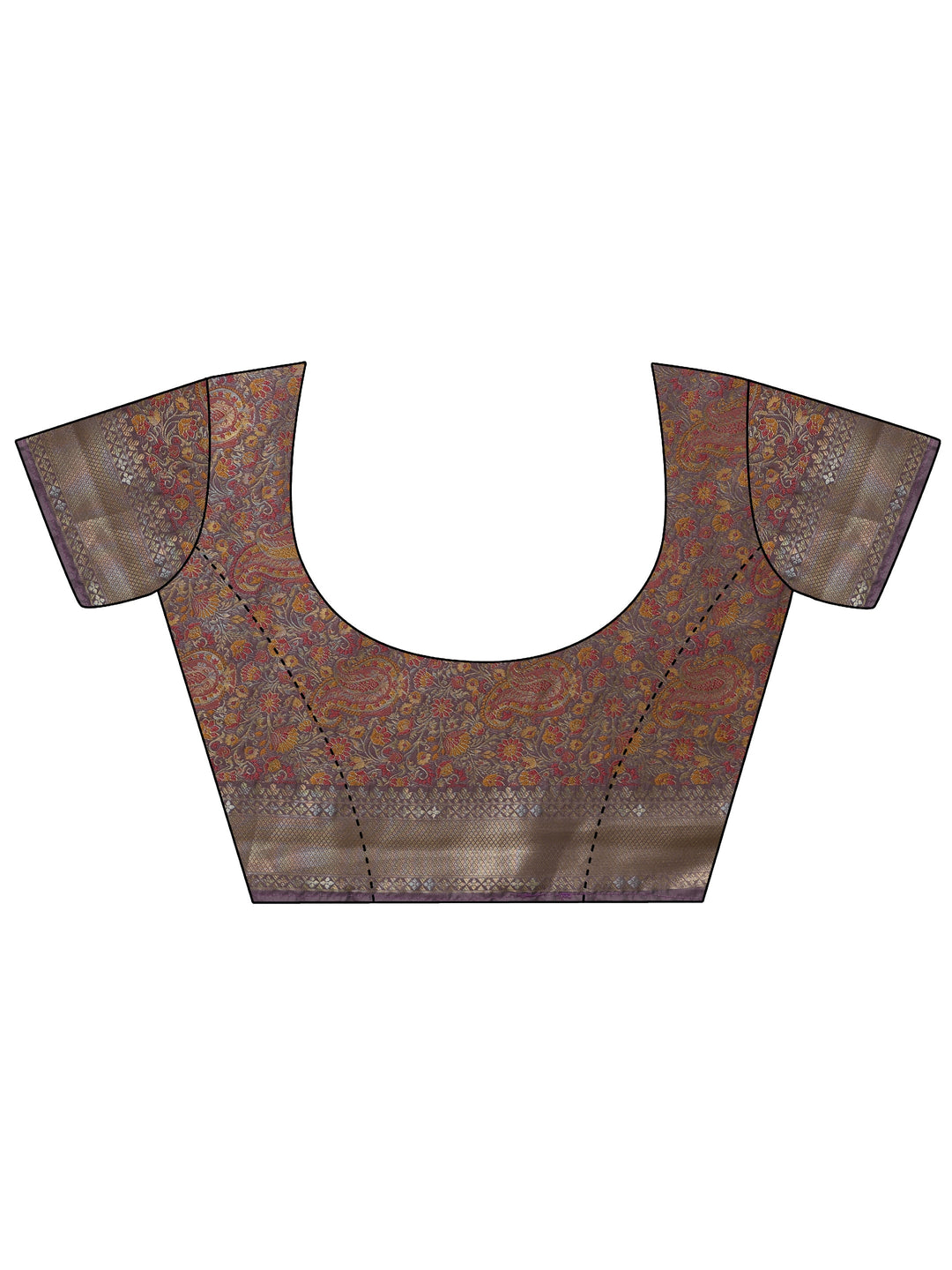  Lavender Woven Design Banarasi Silk Blend Saree With Unstitched Blouse Piece 