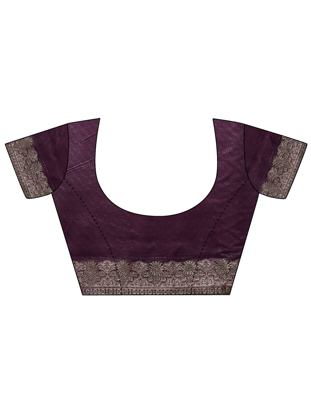  Purple Woven Design Banarasi Silk Blend Saree With Unstitched Blouse Piece 