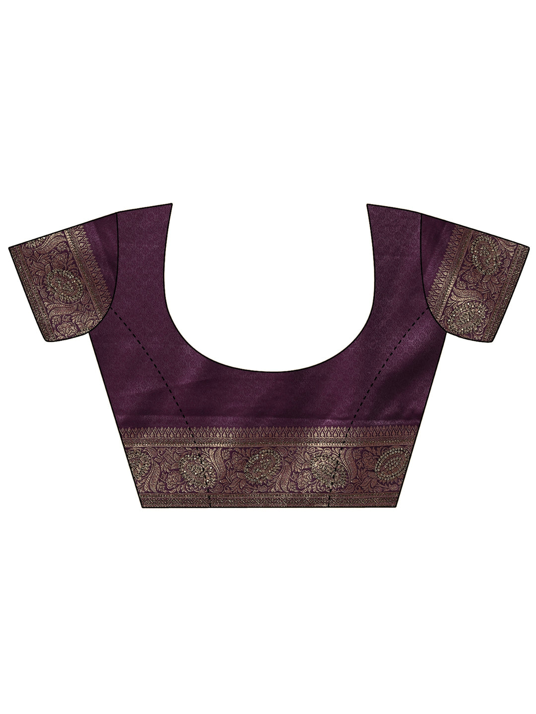  Purple Woven Design Banarasi Silk Blend Saree With Unstitched Blouse Piece 