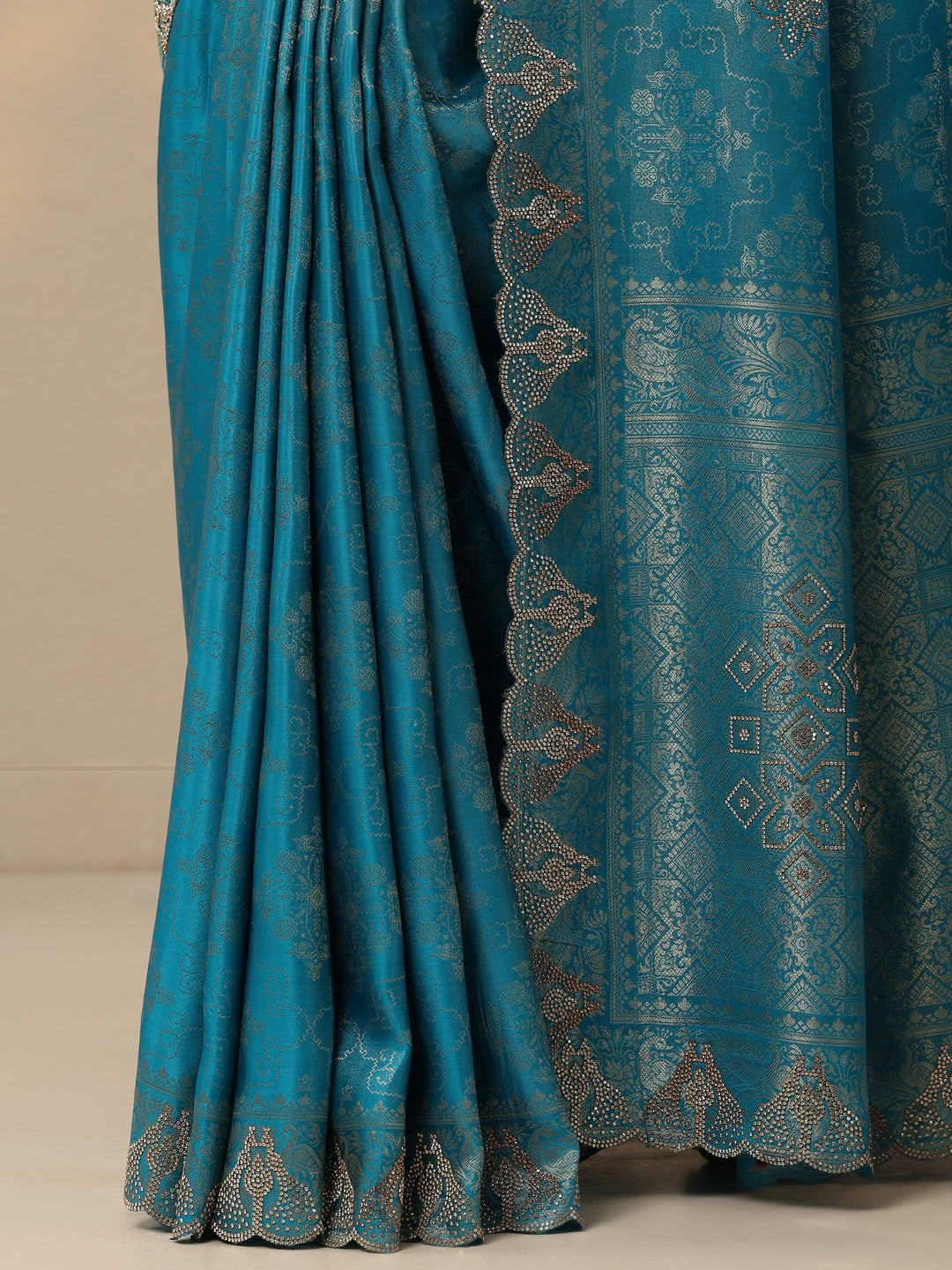  Blue Woven Design Banarasi Silk Blend Saree With Unstitched Blouse Piece 