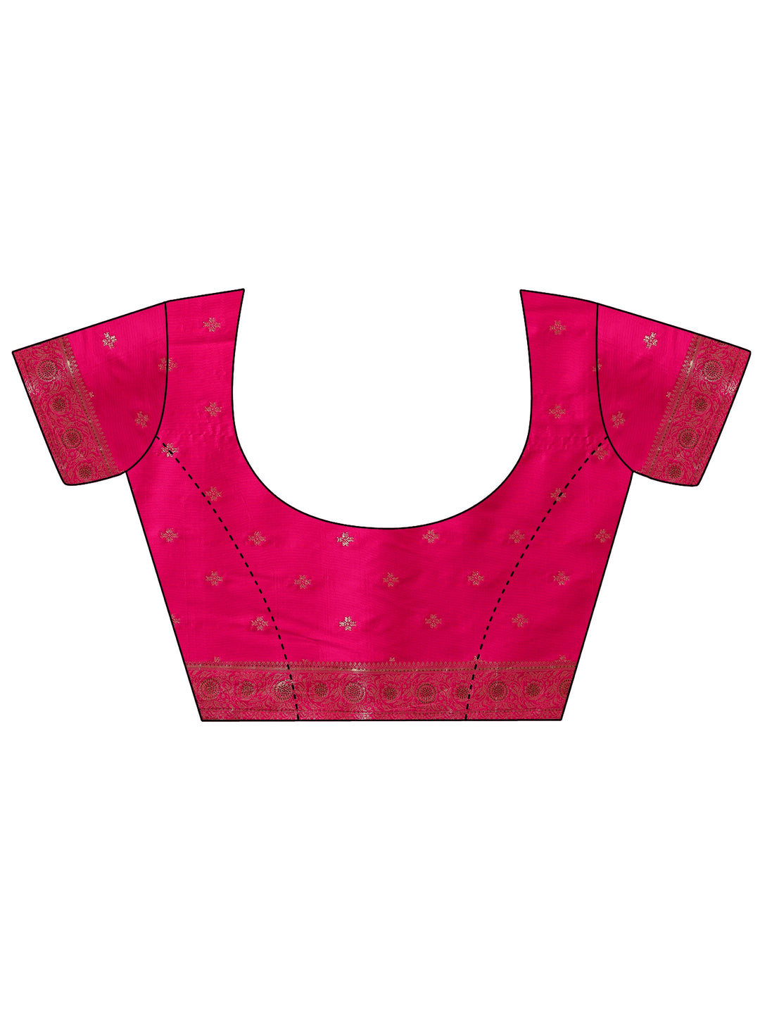  Pink Embellished Banarasi Silk Blend Saree With Unstitched Blouse Piece 