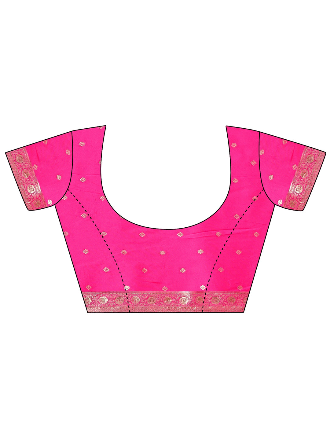  Pink Woven Design Banarasi Silk Blend Saree With Unstitched Blouse Piece 