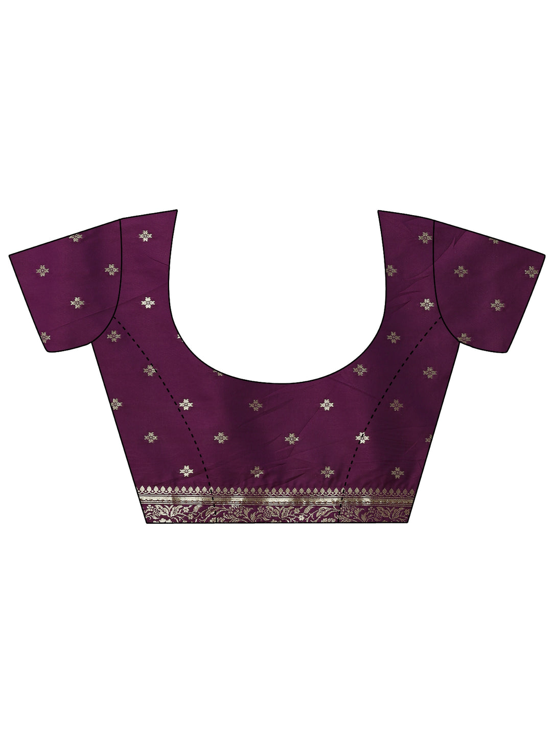  Purple Embellished Banarasi Silk Blend Saree With Unstitched Blouse Piece 