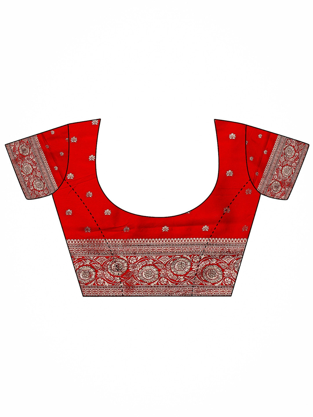  Red Woven Design Banarasi Silk Blend Saree With Unstitched Blouse Piece 