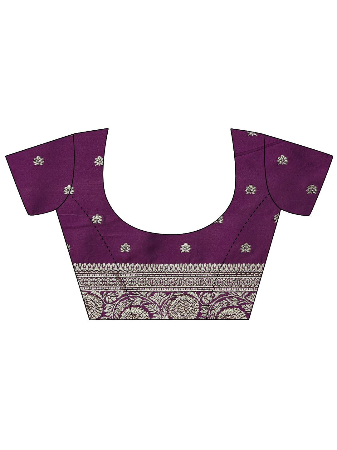  Purple Embellished Banarasi Silk Blend Saree With Unstitched Blouse Piece 