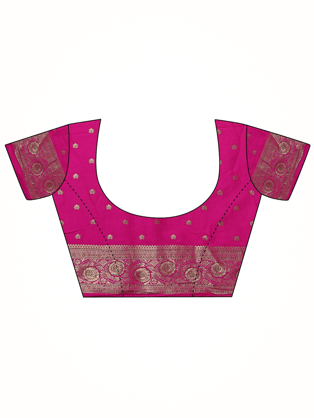  Pink Woven Design Banarasi Silk Blend Saree With Unstitched Blouse Piece 
