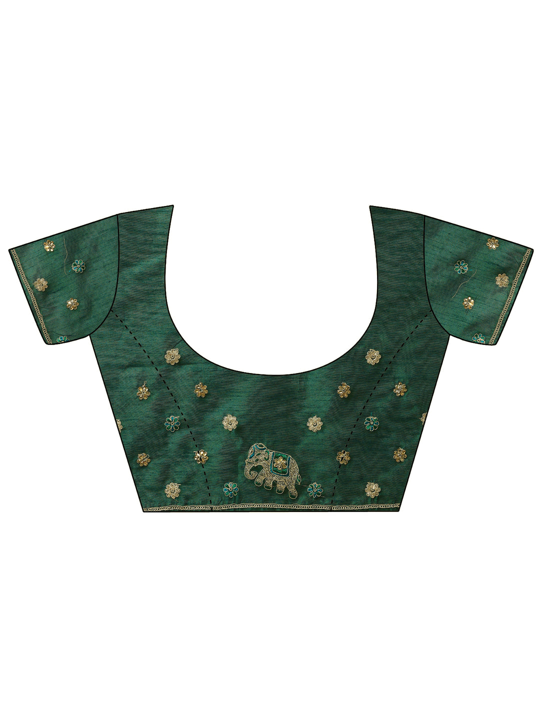  Pink Embroidered Chinon Saree With Unstitched Blouse Piece 