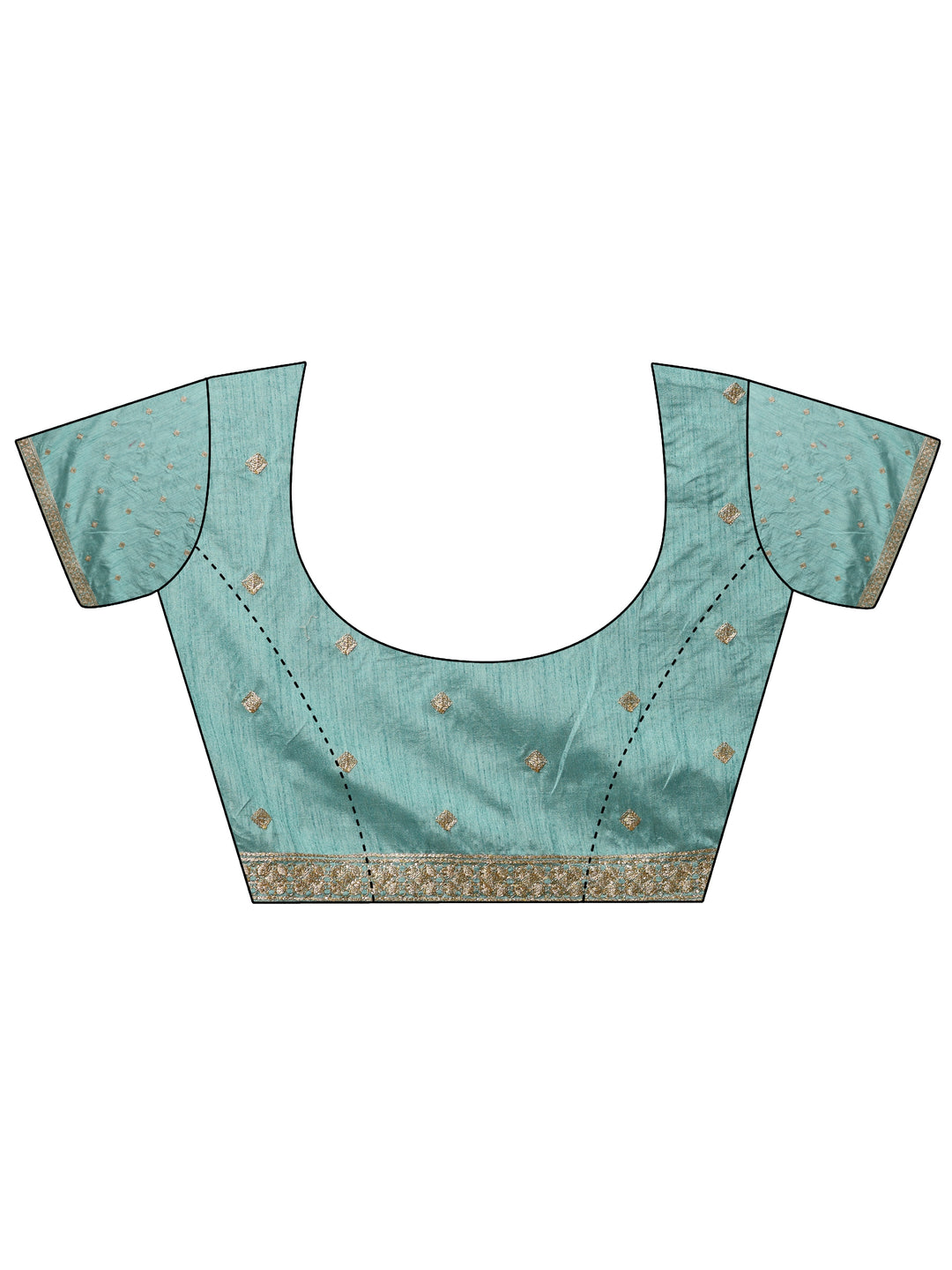  Blue Embroidered Organza Sarees With Unstitched Blouse Piece 