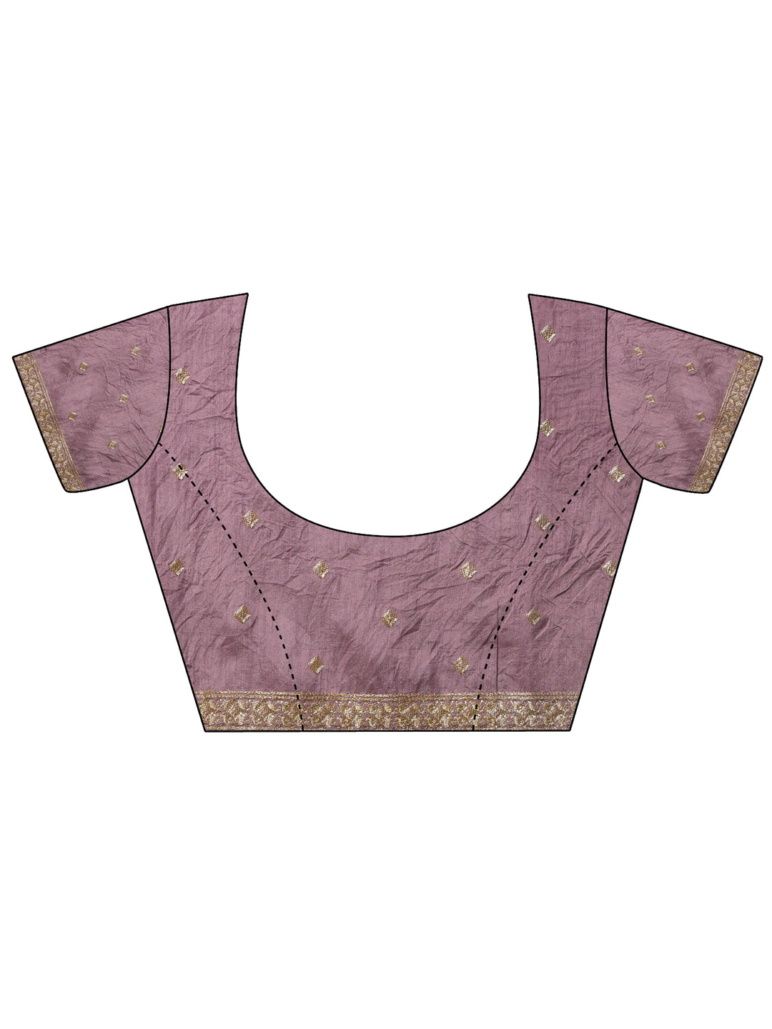  Lavender Embroidered Organza Saree With Unstitched Blouse Picece 