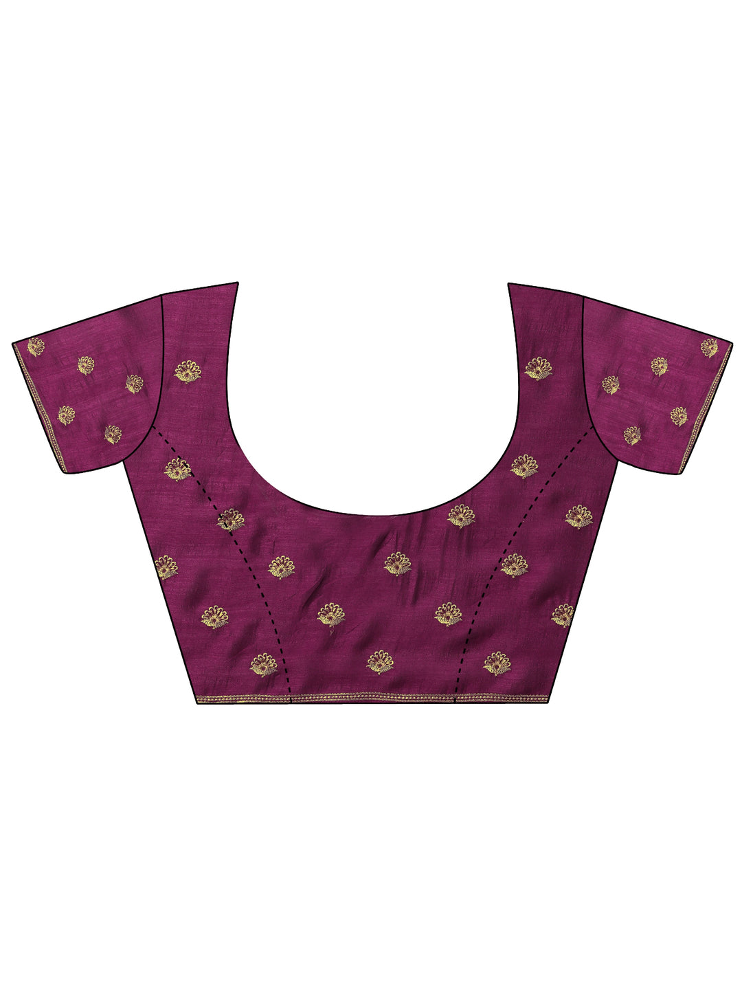  Burgundy Embroidered Silk Blend Sarees With Unstitched Blouse Piece 