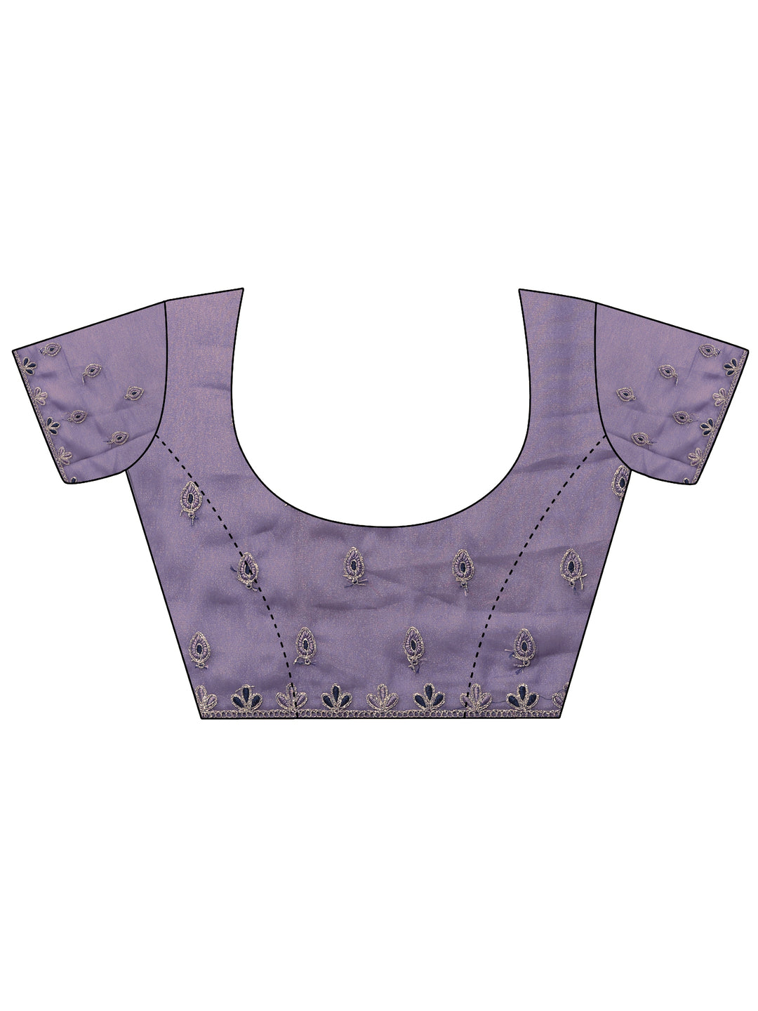  Purple Embroidered Silk Blend Sarees With Unstitched Blouse Piece 