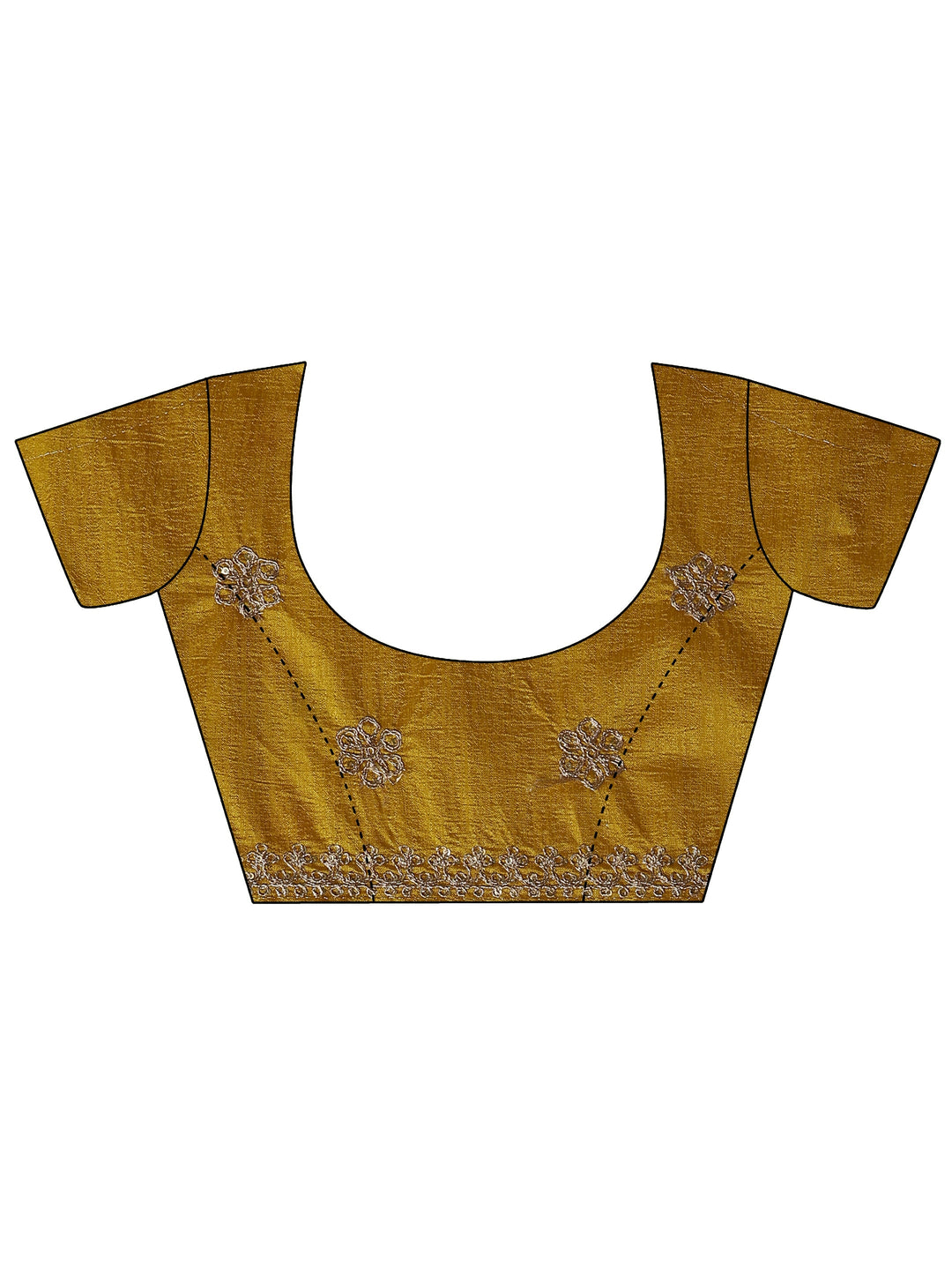 Mustard Printed Banarasi Silk Blend Saree With Unstitched Blouse Piece 